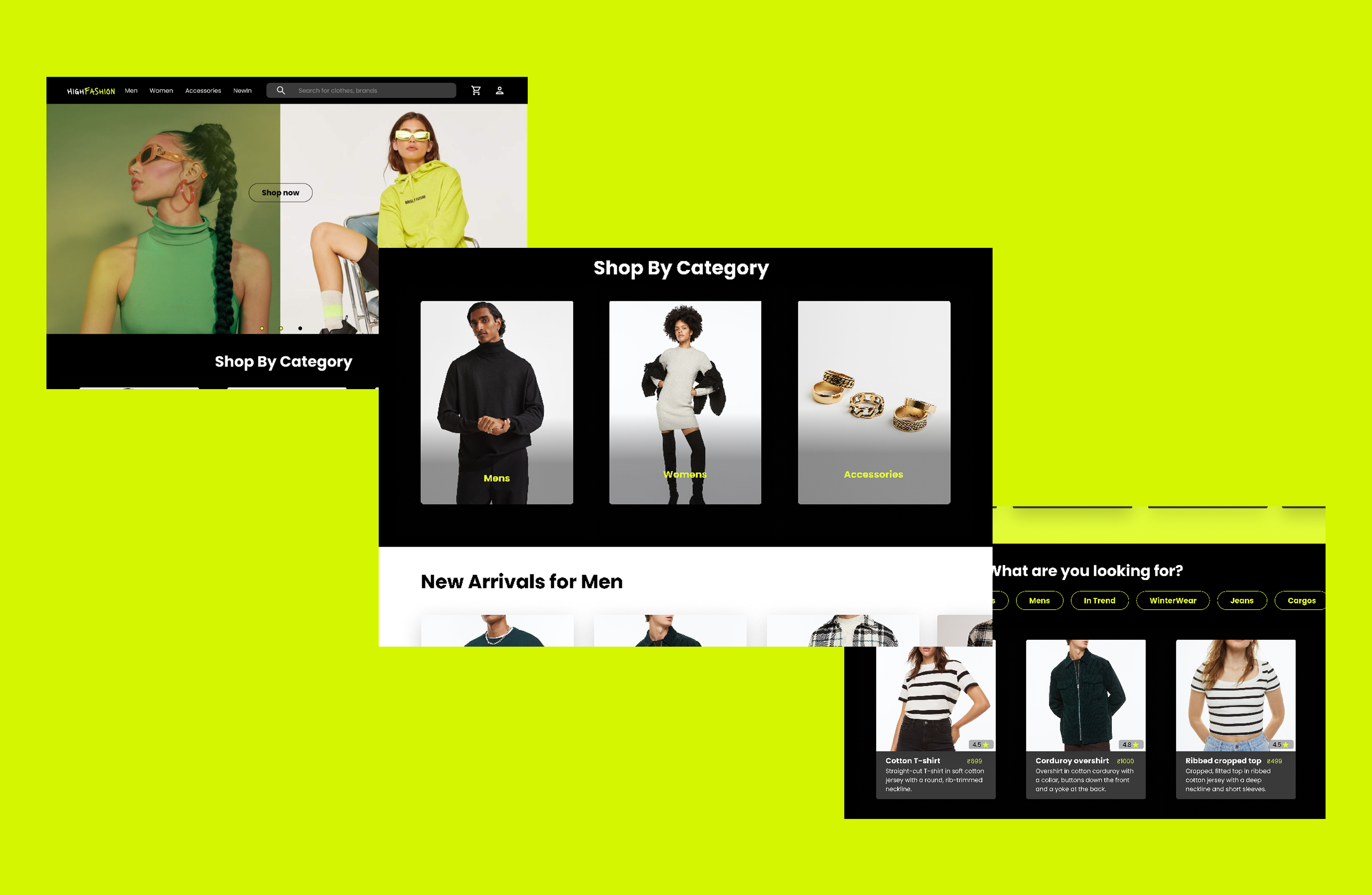 HighFashion — A Landing Page Concept for a Fast-Fashion Brand